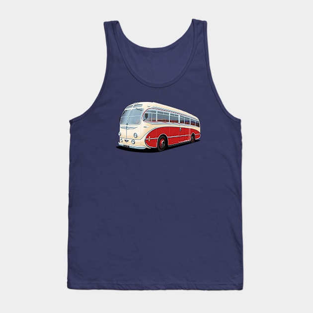 1952 AEC Regal Coach in white and red Tank Top by candcretro